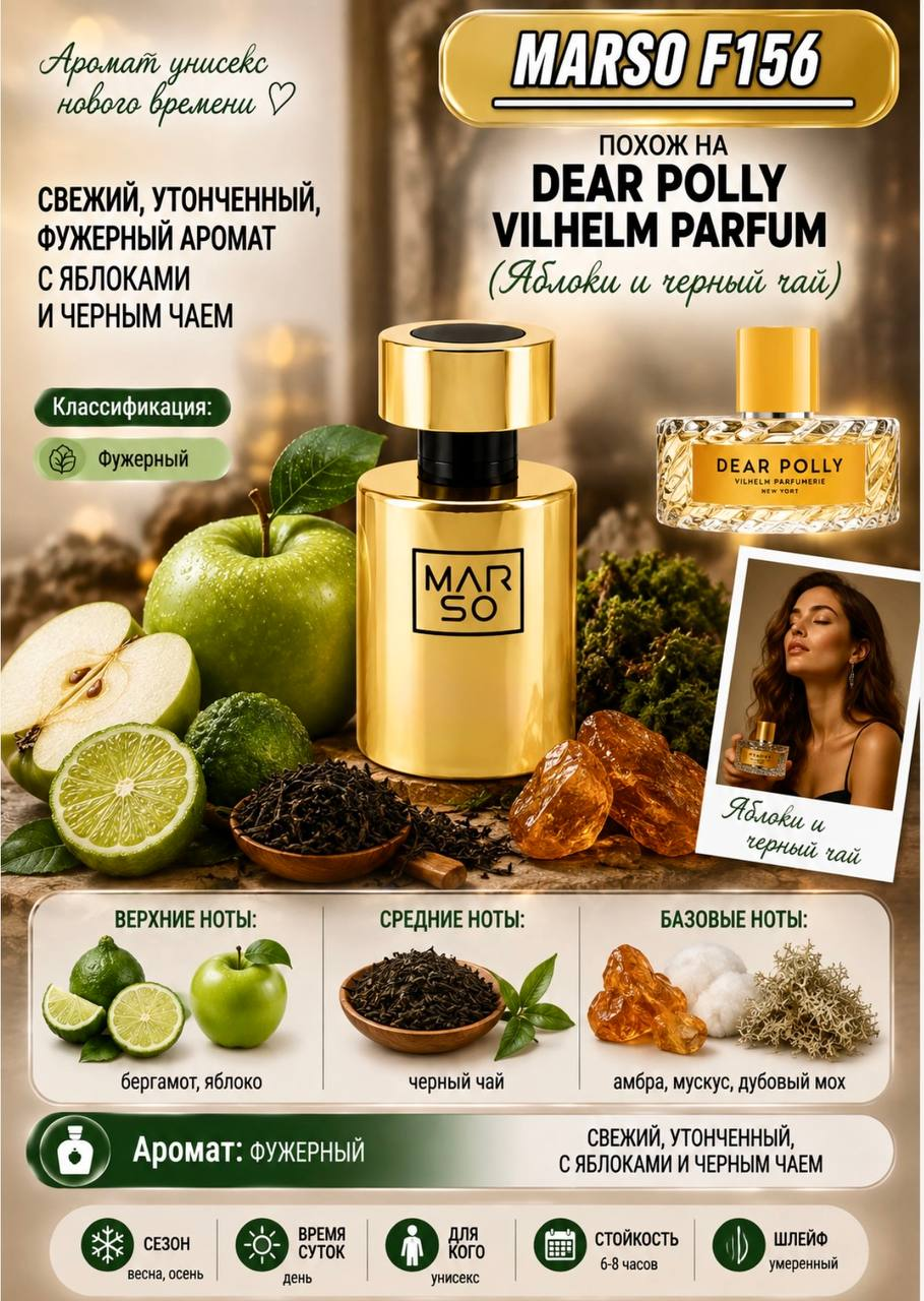 MARSO F 156 создан по мотивам Dear Polly Vilhelm Parfumerie.