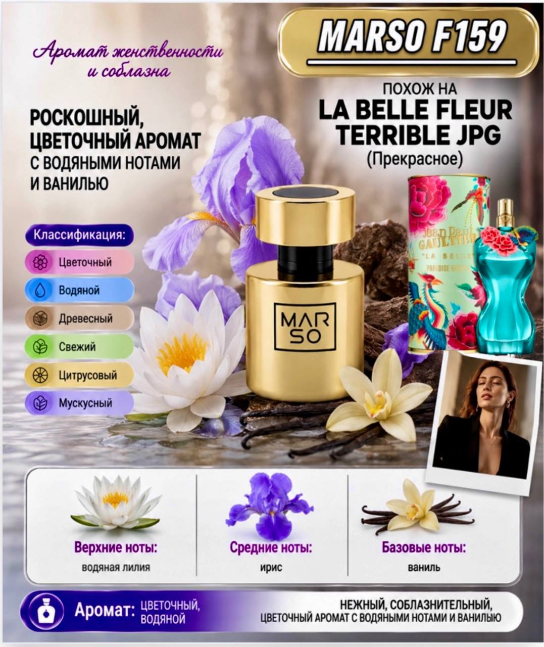 Аромат MARSO F 159 по мотивам La Belle Fleur Terrible Jean Paul Gaultier.